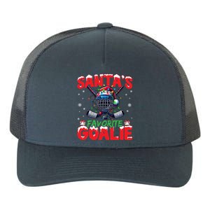 Santa’S Favorite Goalie Christmas Hockey Santa Hat Funny Gift Yupoong Adult 5-Panel Trucker Hat