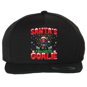 Santa’S Favorite Goalie Christmas Hockey Santa Hat Funny Gift Wool Snapback Cap