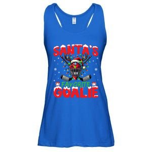 Santa’S Favorite Goalie Christmas Hockey Santa Hat Funny Gift Ladies Essential Flowy Tank