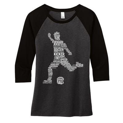 Soccer Fan Gift Soccer Player Gift Soccer Gift Women's Tri-Blend 3/4-Sleeve Raglan Shirt