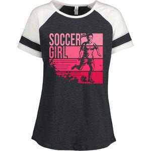 Soccer Funny Gift For Girls Funny Gift Soccer Teen Girl Player Gift Meaningful G Enza Ladies Jersey Colorblock Tee