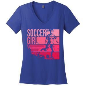 Soccer Funny Gift For Girls Funny Gift Soccer Teen Girl Player Gift Meaningful G Women's V-Neck T-Shirt