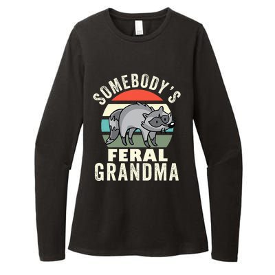 Somebodys Feral Grandma Wild Grandmother Family Retro Womens CVC Long Sleeve Shirt