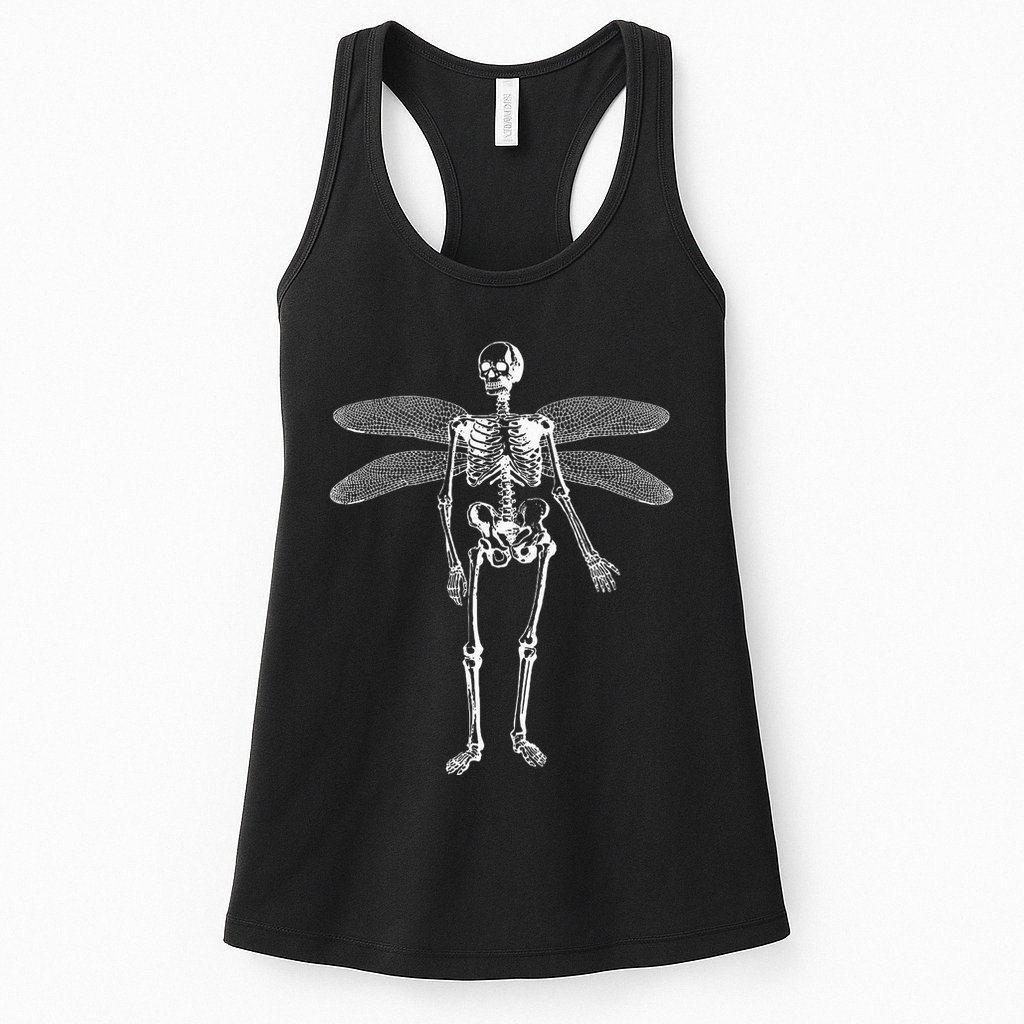 Skeleton Fairy Grunge Fairycore Aesthetic Gothic Cottagecore Womens Tank Top