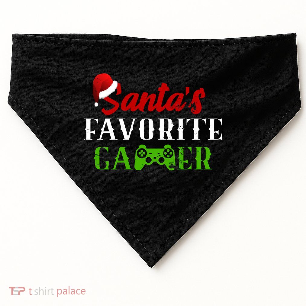 Santa's Favorite Gamer USA-Made Doggie Bandana