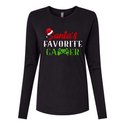 Santa's Favorite Gamer Womens Cotton Relaxed Long Sleeve T-Shirt