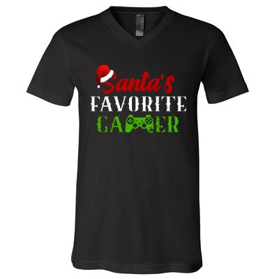 Santa's Favorite Gamer V-Neck T-Shirt