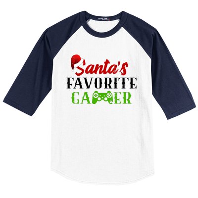 Santa's Favorite Gamer Baseball Sleeve Shirt