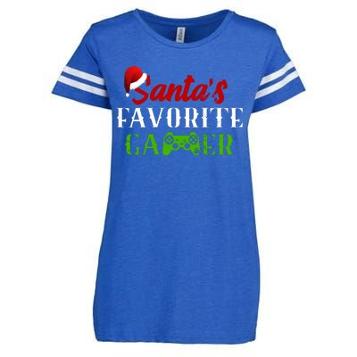 Santa's Favorite Gamer Enza Ladies Jersey Football T-Shirt