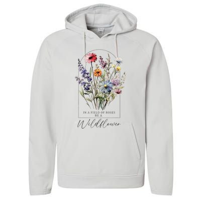 Summer Flowers Gardening Blooming Floral Wildflower Performance Fleece Hoodie