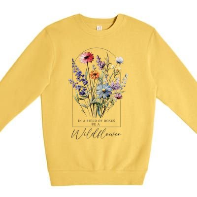 Summer Flowers Gardening Blooming Floral Wildflower Premium Crewneck Sweatshirt