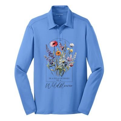 Summer Flowers Gardening Blooming Floral Wildflower Silk Touch Performance Long Sleeve Polo