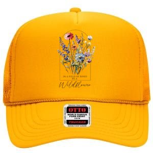 Summer Flowers Gardening Blooming Floral Wildflower High Crown Mesh Back Trucker Hat