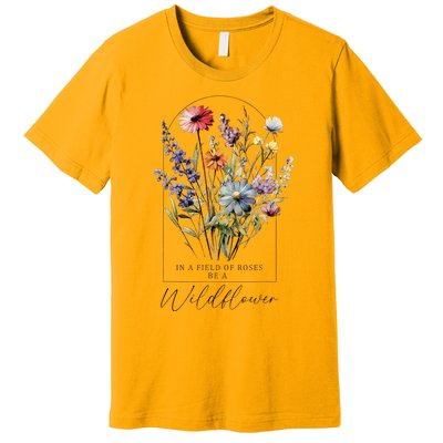 Summer Flowers Gardening Blooming Floral Wildflower Premium T-Shirt