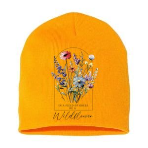 Summer Flowers Gardening Blooming Floral Wildflower Short Acrylic Beanie