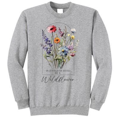 Summer Flowers Gardening Blooming Floral Wildflower Tall Sweatshirt