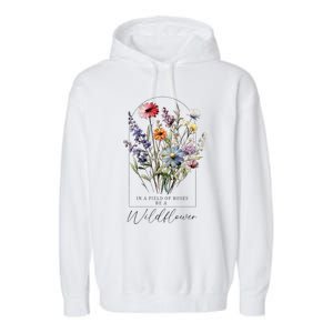 Summer Flowers Gardening Blooming Floral Wildflower Garment-Dyed Fleece Hoodie