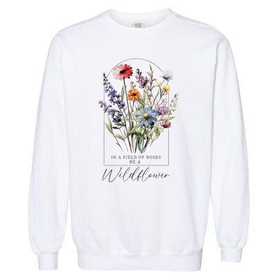 Summer Flowers Gardening Blooming Floral Wildflower Garment-Dyed Sweatshirt