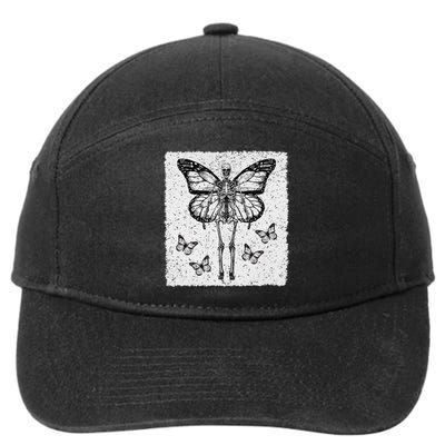 Skeleton Fairy Grunge Fairycore Aesthetic Goth Gothic 7-Panel Snapback Hat