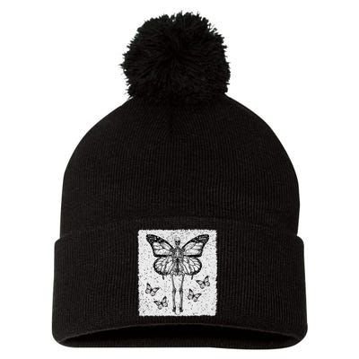 Skeleton Fairy Grunge Fairycore Aesthetic Goth Gothic Pom Pom 12in Knit Beanie