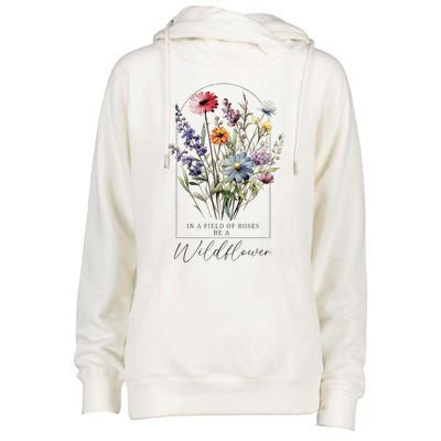 Summer Flowers Graphic Gardening Blooming Floral Wildflower Womens Funnel Neck Pullover Hood