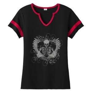 Skeleton Fairy Grunge Aesthetic Butterfly Gothic Ladies Halftime Notch Neck Tee