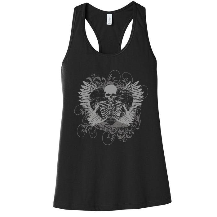 Skeleton Fairy Grunge Aesthetic Butterfly Gothic Women's Racerback Tank