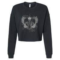 Skeleton Fairy Grunge Aesthetic Butterfly Gothic Cropped Pullover Crew