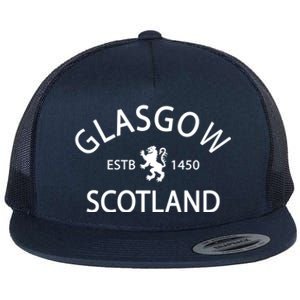 Scotland Flag Gift Scottish Ancestry Gift Funny Glasgow Scotland Cool Gift Flat Bill Trucker Hat