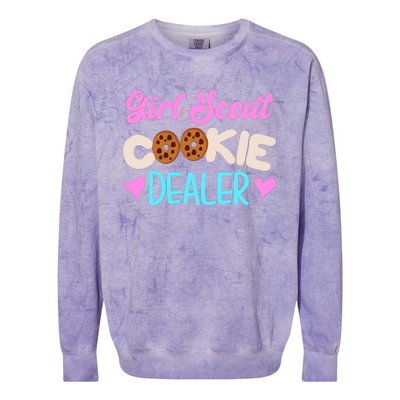 Scout for Girl Cookie Dealer Funny Scouting Family Pullover Hoodie Colorblast Crewneck Sweatshirt