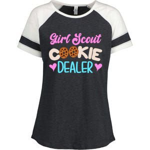 Scout for Girl Cookie Dealer Funny Scouting Family Pullover Hoodie Enza Ladies Jersey Colorblock Tee