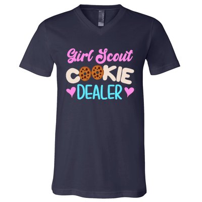 Scout for Girl Cookie Dealer Funny Scouting Family Pullover Hoodie V-Neck T-Shirt