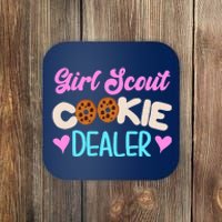 Scout for Girl Cookie Dealer Funny Scouting Family Pullover Hoodie Coaster