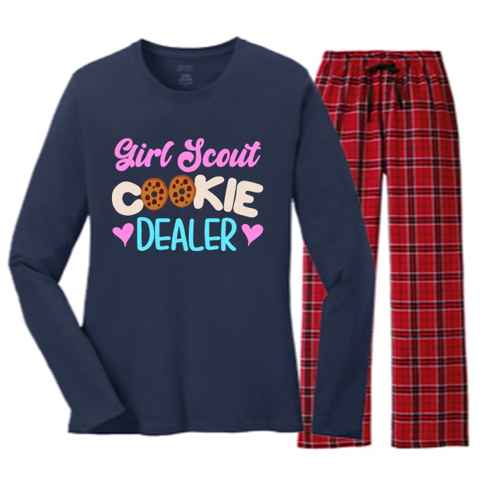 Scout for Girl Cookie Dealer Funny Scouting Family Pullover Hoodie Women's Long Sleeve Flannel Pajama Set 