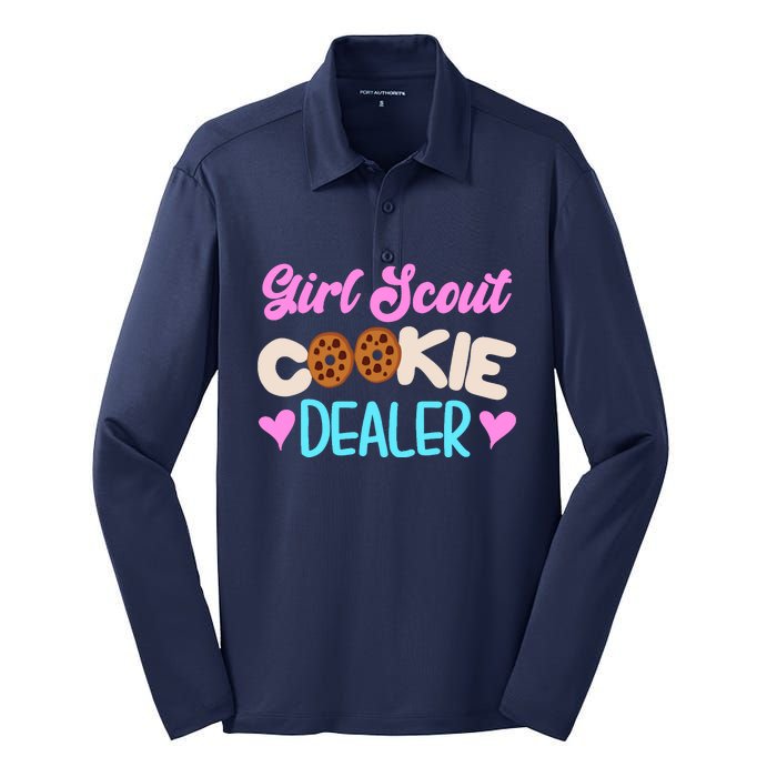 Scout for Girl Cookie Dealer Funny Scouting Family Pullover Hoodie Silk Touch Performance Long Sleeve Polo