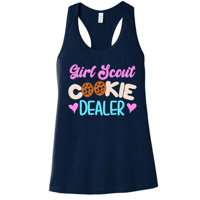 Scout for Girl Cookie Dealer Funny Scouting Family Pullover Hoodie Women's Racerback Tank