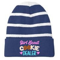 Scout for Girl Cookie Dealer Funny Scouting Family Pullover Hoodie Striped Beanie with Solid Band