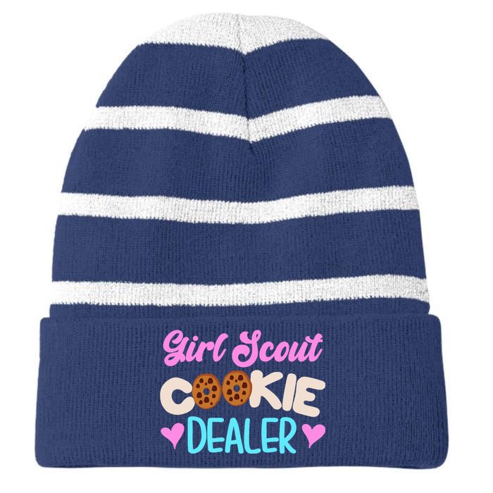 Scout for Girl Cookie Dealer Funny Scouting Family Pullover Hoodie Striped Beanie with Solid Band