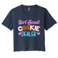 Scout for Girl Cookie Dealer Funny Scouting Family Pullover Hoodie Women's Crop Top Tee