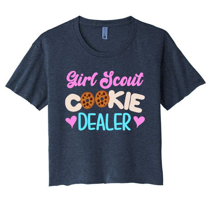 Scout for Girl Cookie Dealer Funny Scouting Family Pullover Hoodie Women's Crop Top Tee