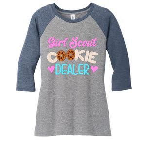 Scout for Girl Cookie Dealer Funny Scouting Family Pullover Hoodie Women's Tri-Blend 3/4-Sleeve Raglan Shirt