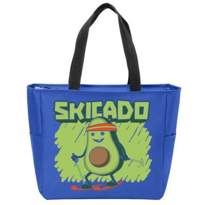 Skicado Funny Gift Winter Snow Sports Skier Ski Mountains Skiing Gift Zip Tote Bag