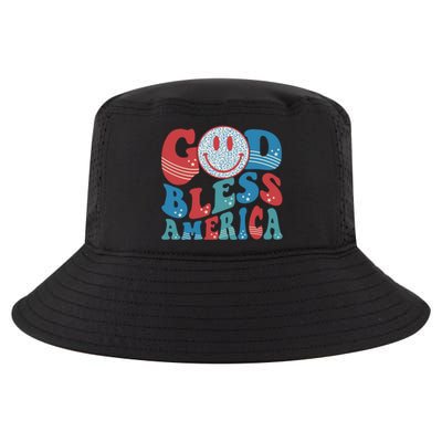 Smile Face God Bless America Usa 4th Of July Faith Christian Gift Cool Comfort Performance Bucket Hat