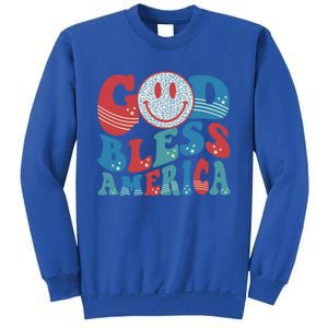 Smile Face God Bless America Usa 4th Of July Faith Christian Gift Sweatshirt