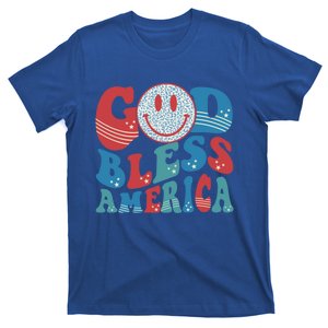 Smile Face God Bless America Usa 4th Of July Faith Christian Gift T-Shirt