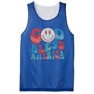 Smile Face God Bless America Usa 4th Of July Faith Christian Gift Mesh Reversible Basketball Jersey Tank