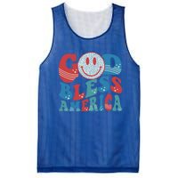 Smile Face God Bless America Usa 4th Of July Faith Christian Gift Mesh Reversible Basketball Jersey Tank