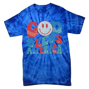 Smile Face God Bless America Usa 4th Of July Faith Christian Gift Tie-Dye T-Shirt