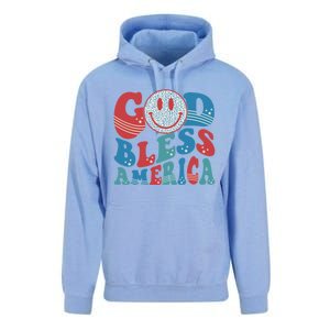 Smile Face God Bless America Usa 4th Of July Faith Christian Gift Unisex Surf Hoodie