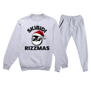 S.K.I.B.I.D.I Funny Gen Alpha Slang Christmas Penguin Premium Crewneck Sweatsuit Set